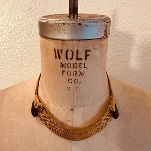 Vintage Art Deco Gold and Black Choker Necklace